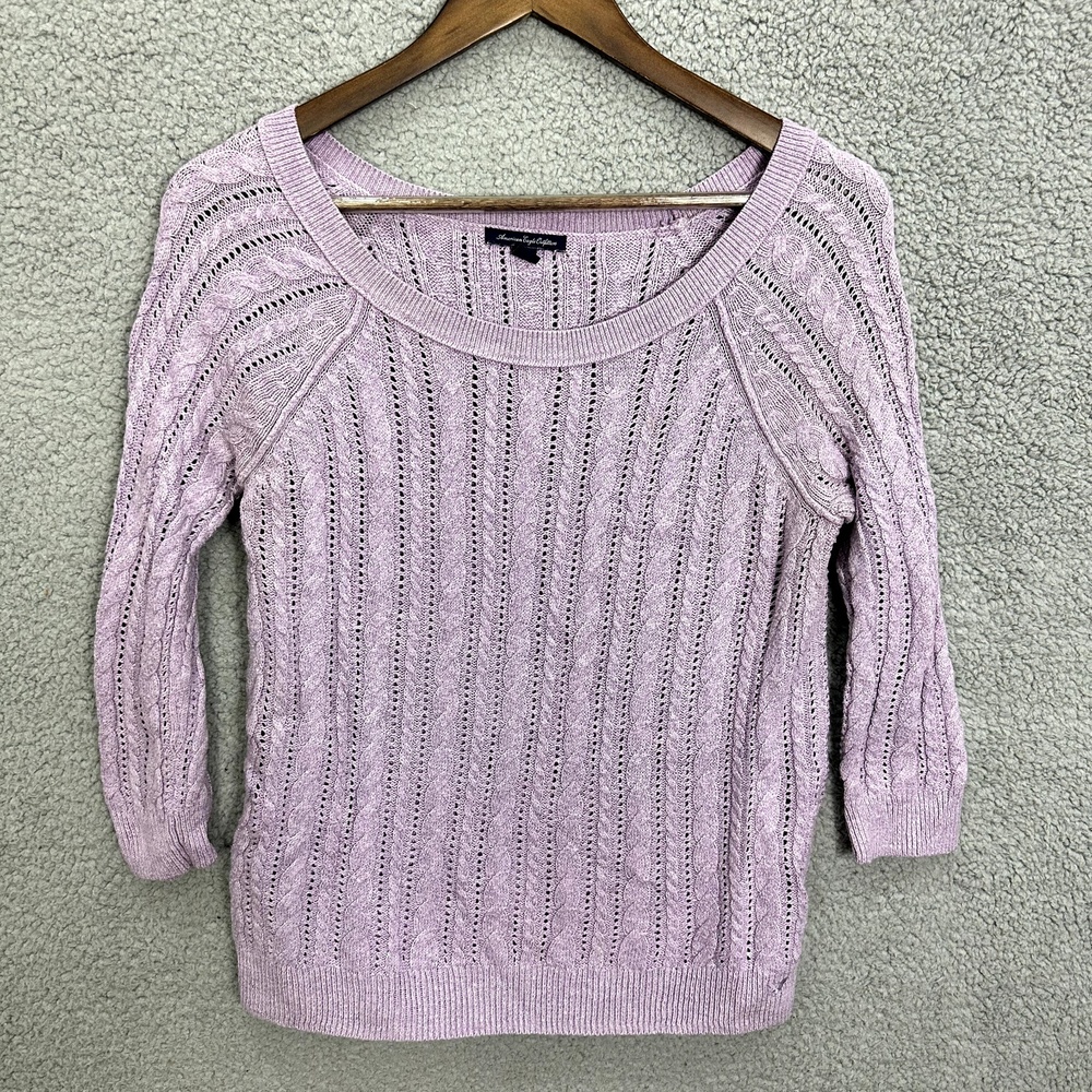 American Eagle Sweater Women S Lavender Knit Soft Girl Cozy Vintage Y2K Preppy